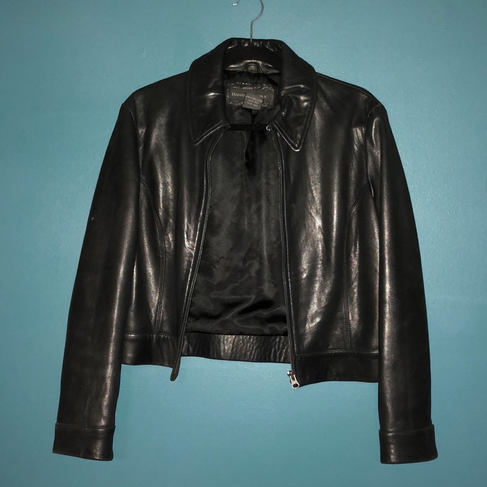 Banana Republic black leather jacket